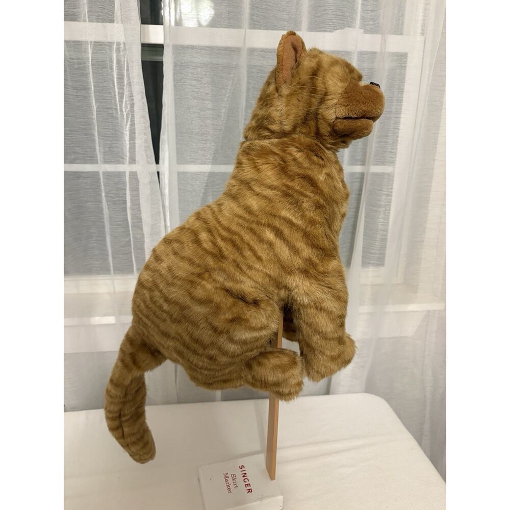 Korea Folkmanis Tabby Kitty Cat Hand Puppet Furry Folk Full Life Sz Vtg Stripe - Picture 11 of 15